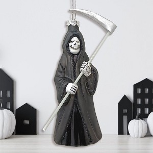 Grim Reaper Horror Glass Ornament, Spooky Halloween Christmas Tree Resin Decoration| OrnamentallyYou - 1 of 4