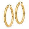 Black Bow Jewelry 3mm, 14k Yellow Gold Classic Round Hoop Earrings, 30mm (1 1/8 Inch) - 2 of 4