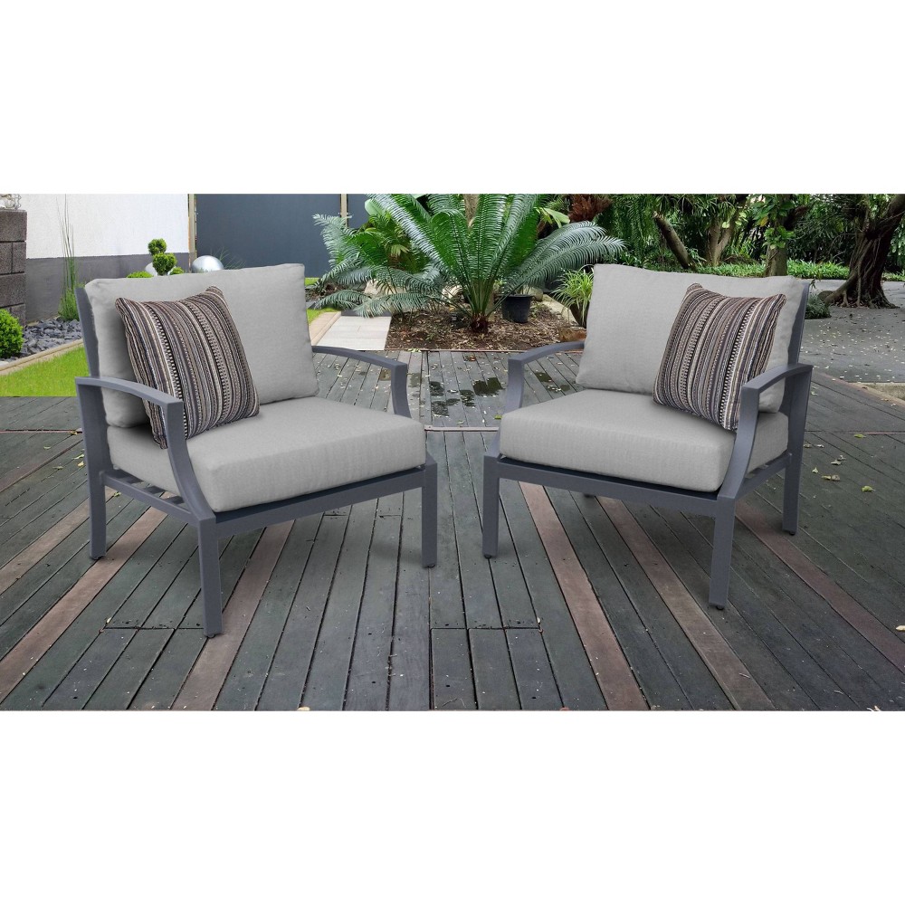 Lexington 2pk Patio Club Chairs with Cushions - Gray - TK Classics