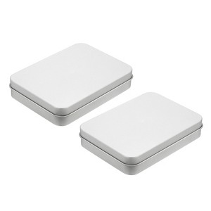 Unique Bargains Metal Mini Portable Rectangular Metal Tin Box 2 Pcs - 1 of 4