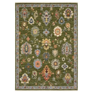 Captiv8e Designs Lorelei Vintage Traditional Green Wool Rug - 1 of 4