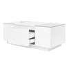 Vynxaria Coffee Table - Modern Center Table with High-Gloss Finish, Glass Top, Open Storage & 2 Hidden Drawers for Living Room - 2 of 4