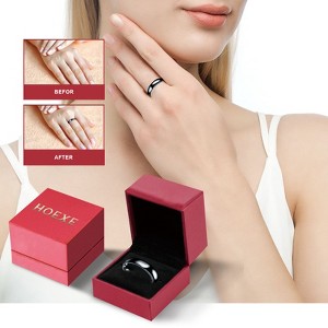 DOMETOUR Obsidian Ring, Stainless Steel Ring For Men And Women Smooth Fashion Simple Boutique Hand Accessories - 1 of 4