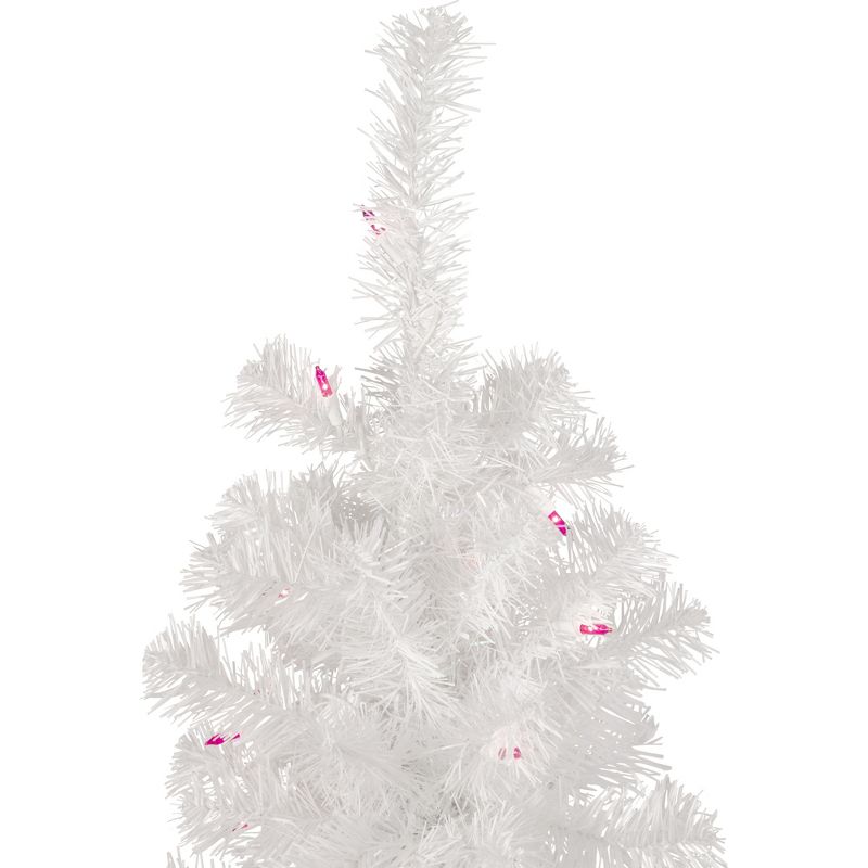 Northlight 4' Pre-Lit White Pine Slim Artificial Christmas Tree - Pink Lights, 3 of 6