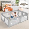 Safstar Baby Playpen Extra-Large Safety Baby Fence Indoor & Outdoor w/ Ocean Balls & Rings Light Gray - 3 of 4