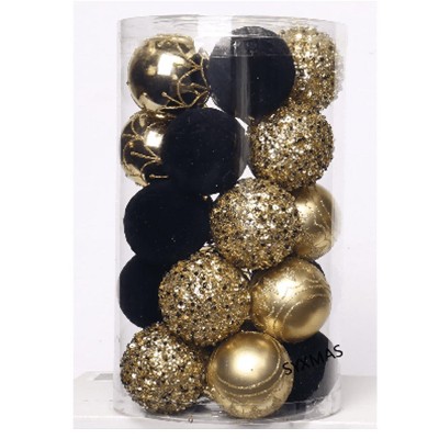 TackView 25PCS Christmas Ball Ornaments, 2.36In Velvet Flocked Christmas Tree Hanging Decor for Xmas Party Indoor Outdoor Decor