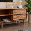 63 Inch TV Cabinet, Retro Style TV Sideboard Console Table with 4 Slope Design Drawers and 2 Open Storage Compartments - 3 of 4