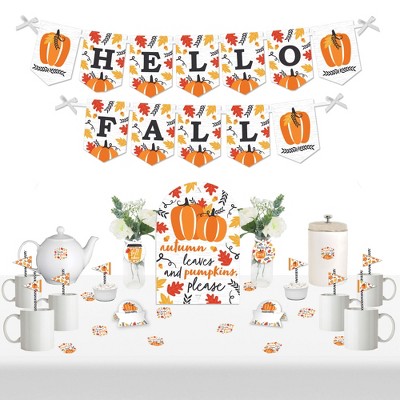 Big Dot of Happiness Fall Pumpkin - DIY Halloween or Thanksgiving Party Coffee Signs - Drink Bar Decorations Kit - 50 Pieces