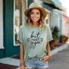 Simply Sage Market Women's But First Gym Short Sleeve Graphic Tee - 2 of 3