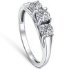 Pompeii3 1ct Three Stone Diamond Ring 14K White Gold - 3 of 4