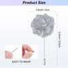 Unique Bargains Wedding Camellia Flower Groom Boutonnieres Lapel Pins for Men 1 Pc - 3 of 4