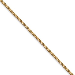 Black Bow Jewelry 1mm, 14k Yellow Gold, Solid Franco Chain Necklace - 1 of 4