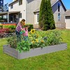 1pc Raised Garden Bed, Heavy-Duty Metal Planter Box with Oval Design, Outdoor Kit for Vegetables and Flowers - Coolbibila - 2 of 4