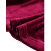 INSPIRE CHIC Women's Elegant Sweetheart Neck Long Sleeve Velvet Peplum Top - 4 of 4