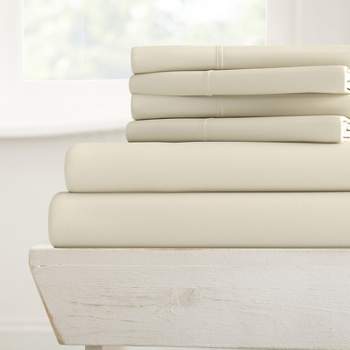 Becky Cameron 4-Piece Natural Solid Linen & Rayon from Bamboo Blend King  Deep Pocket Bed Sheet Set IH-4P-LBA-K-NAT - The Home Depot