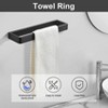 Itopfox 4 Piece Matte Black Bathroom Hardware Set Stainless Steel Wall Mounted Towel Bar Toilet Paper Holder Towel Ring and Hooks - 2 of 4