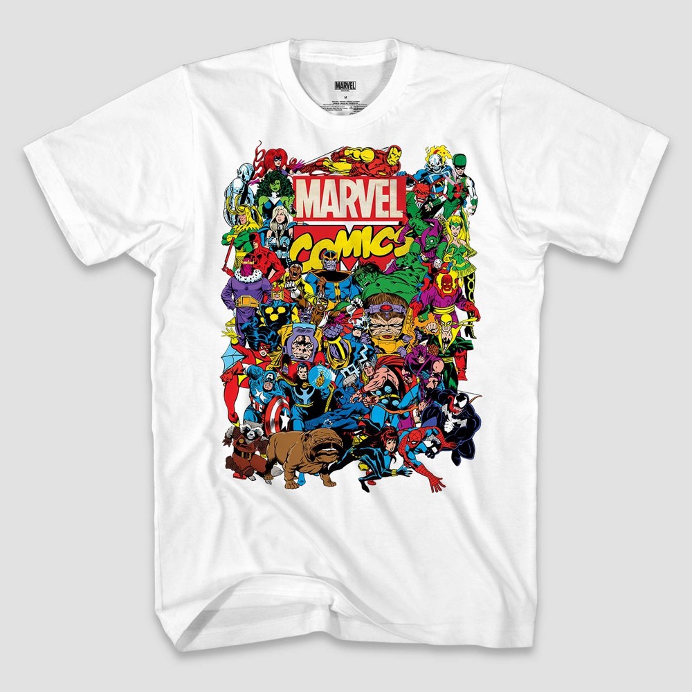 Men's Marvel Team-Up Short Sleeve Graphic T-Shirt - White L