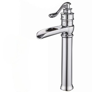 BWE Waterfall Single Hole Single-Handle Vessel Bathroom Faucet With Pop-up Drain Assembly - 1 of 4