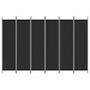 vidaXL Modern Room Divider with 6 Panels, 118.1"x78.7", Easy Assembly, Polyester Fabric and Iron Material, Foldable, Multi-purpose - Black - 3 of 4