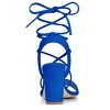 Allegra K Women's Back to College Lace Up Block High Heels Sandals - 3 of 4