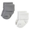 Hudson Baby Infant Boy Cotton Rich Newborn and Terry Socks, Gray Stripe 12 Pack - 3 of 4