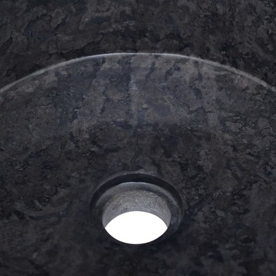 Black Marble Above-Counter Round Sink 15.7"