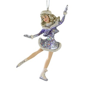 Kurt S. Adler 5.0 Inch Periwinkle Skating Girl Ornament Figure Skater Performance Tree Ornaments - 1 of 3