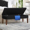 Lyngins 48" Plush Tufted Velvet Storage Bench, Upholstered Ottoman with Storage, Bed Bench with Nail Accents, Entryway Bench, Foot Stool - 2 of 4