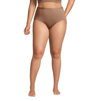 Lands' End Women's Seamless Mid Rise High Cut Brief Underwear - 3 Pack -  Medium - Warm Tawny Brown 3pk : Target