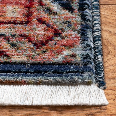 Herat Rust and Black Oriental Synthetic 4' x 6' Area Rug