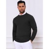 INSPIRE CHIC Men's Slim Fit Crew Neck Long Sleeve Soft Twist Textured Cable Knit Pullover Sweater - 4 of 4