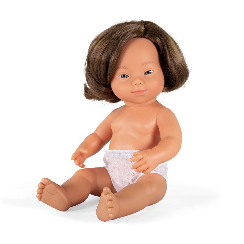 Miniland Educational Anatomically Correct 15" Baby Doll, Down Syndrome Girl, Brown Hair, 2 of 4