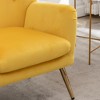 Velvet Wingback Accent Chair with Button-Tufted Back and Gold Metal Legs - 3 of 4