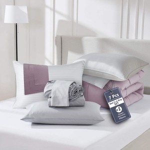 Nestl 9 Piece Reversible Comforter Set, Bed in a Bag, All in one Bed Set with Down Alternative Pillows - 1 of 4