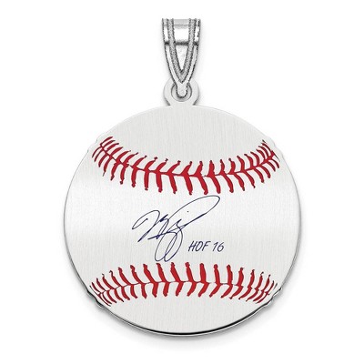 Black Bow Jewelry Sterling Silver Mike Piazza Signature SM Enamel Baseball Pendant