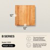 John Boos Cutting Board for Kitchen, 1.5 Inches Thick Edge Grain Square Boos Chopping Block with Wooden Bun Feet - 2 of 4
