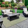 Northlight 4' x 6' Green and Beige Leaf Design Rectangular Outdoor Area Rug - 2 of 4