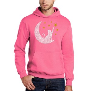 LA Pop Art Cat Moon - Men's Word Art Hooded Sweatshirt - 1 of 4