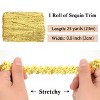 Elastic Sequin Trim, 0.8 Inch 2 Row Flat Metallic Paillette Sequin Ribbon, Glitter Sequin Strip DIY Craft Decor, 25 Yards - 2 of 4