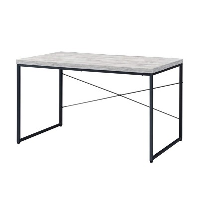 INFURNIC Desks Industrial Faux Concrete Top Writing Desk with Metal Sled Frame for Modern Workspace, Grey, 47"*22"*28"