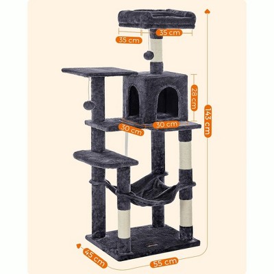 Feandrea 56.3'' Beige Multi-Level Cat Tree with Sisal Posts