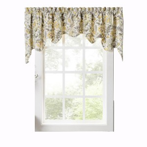 Ellis Curtain Regency Swag Shaped 3" Rod Pocket Valances for Windows 100" x 30" Grey - 1 of 4