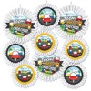 Big Dot of Happiness Cars, Trains, and Airplanes - Hanging Transportation Birthday Party Tissue Decoration Kit - Paper Fans - Set of 9 - 2 of 4