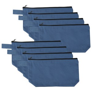 Unique Bargains Canvas Plain Zipper Toiletry Makeup Organizing Bags 8 Pcs - 1 of 4