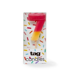 Tag Digit 7 Red Candle - Novelty Cake Candle for Everyday Celebrations, 1.18" x 1.77", 0.07 hrs Burn Time - 1 of 1