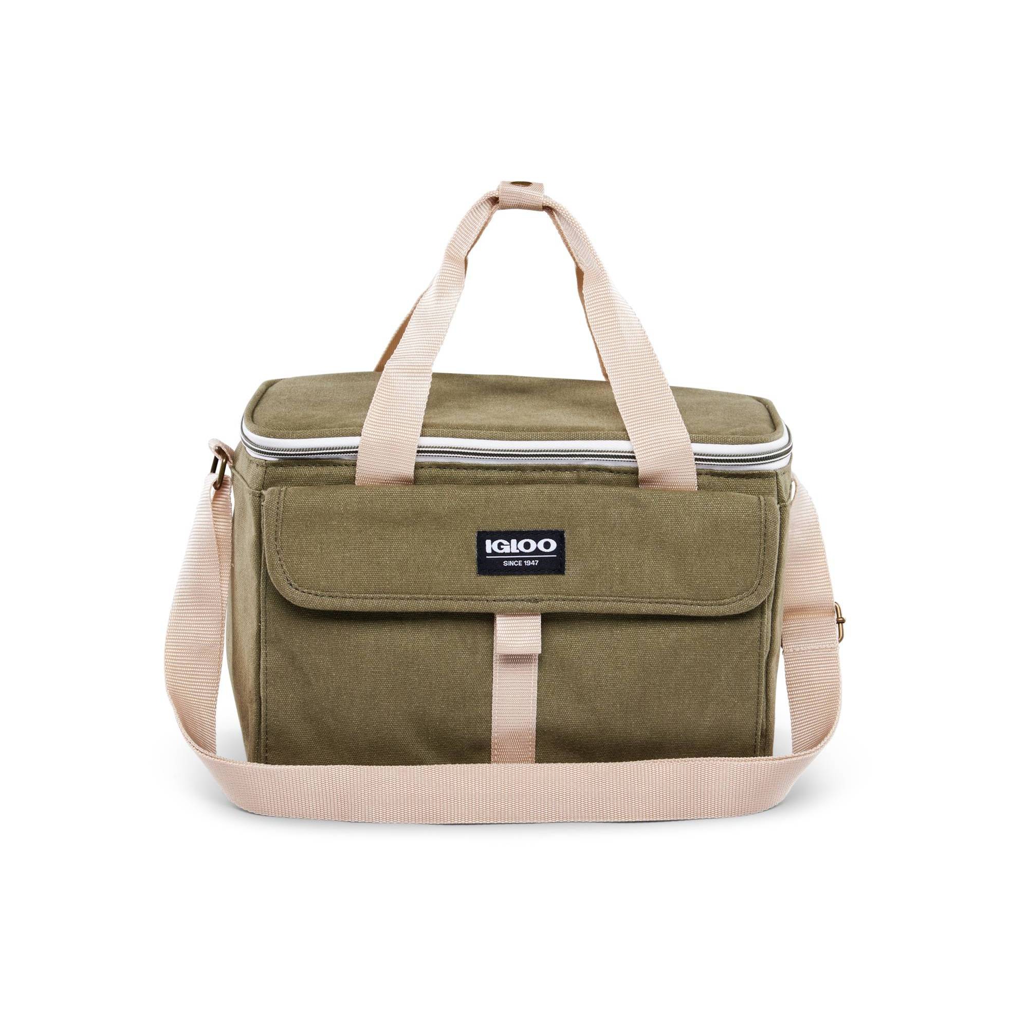 Igloo Nostalgia Lunch Sack - Olive: Insulated Polyester Canvas with Front Pocket