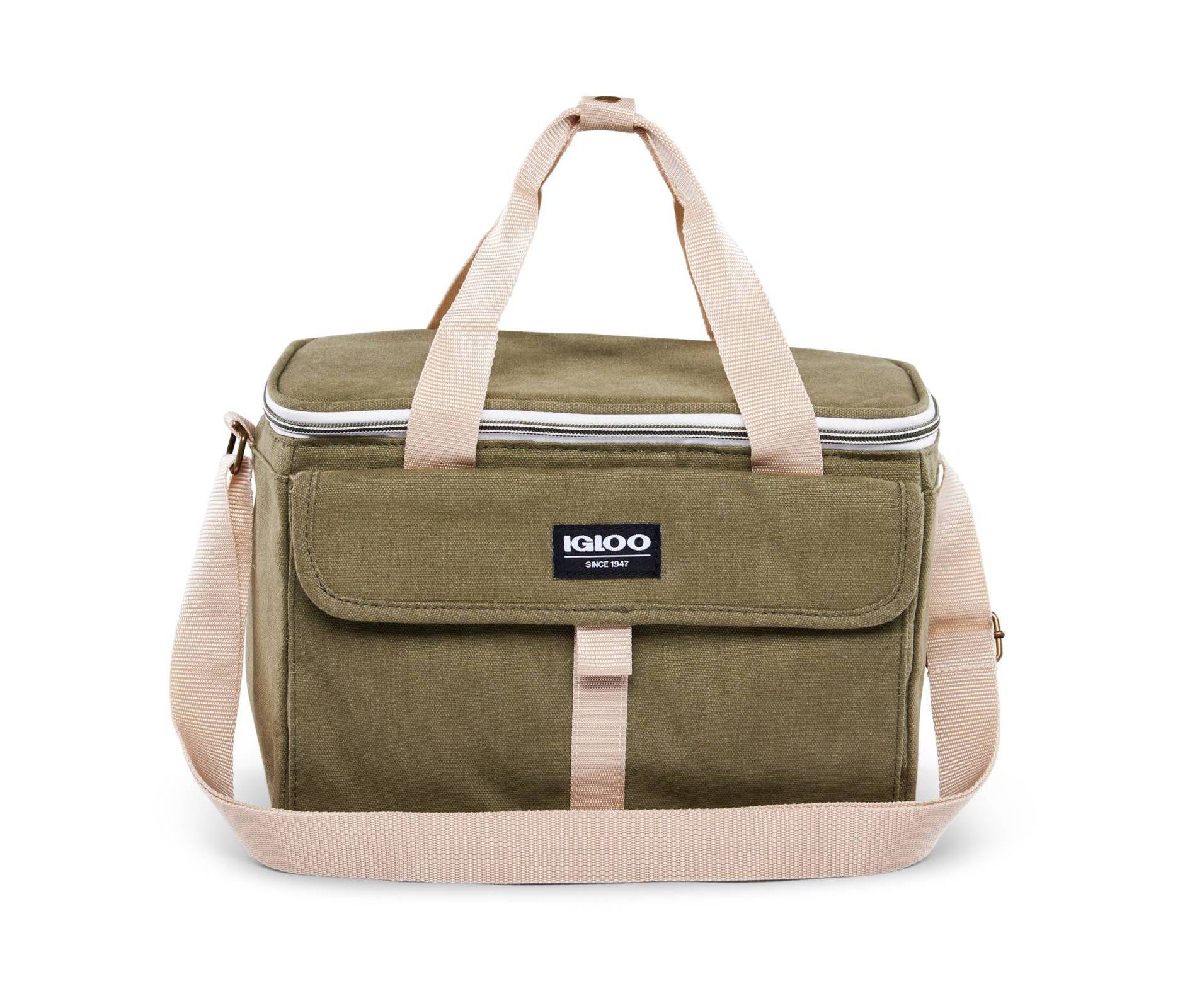 Igloo Nostalgia Lunch Sack - Olive: Insulated Polyester Canvas with Front Pocket