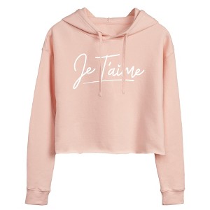 トップス Diante PIGMENT MESSAGE SWEAT HOODIE Women's - Instant Message - Je T'aime Cropped Graphic Hoodie : Target
