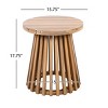 Outdoor Acacia Wood Side Table,Round Rustic Sofa or Entryway Table with Slatted Base,Wooden Console Table for Patio or Balcony-Maison Boucle - 3 of 4