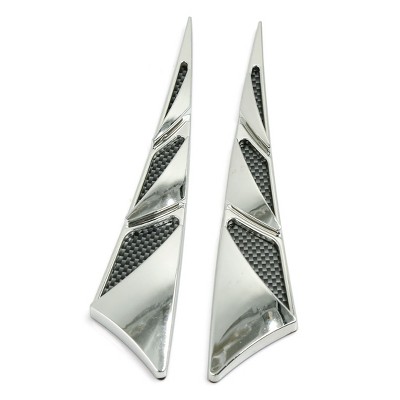 Unique Bargains Carbon Fiber Pattern Triangle Shape Car Air Flow Vent Fender Sticker 2 Pcs